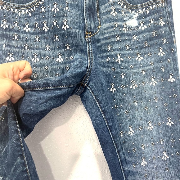 Abercrombie & Fitch Studded Blue Skinny high rise Jeans 27 - Picture 8 of 9